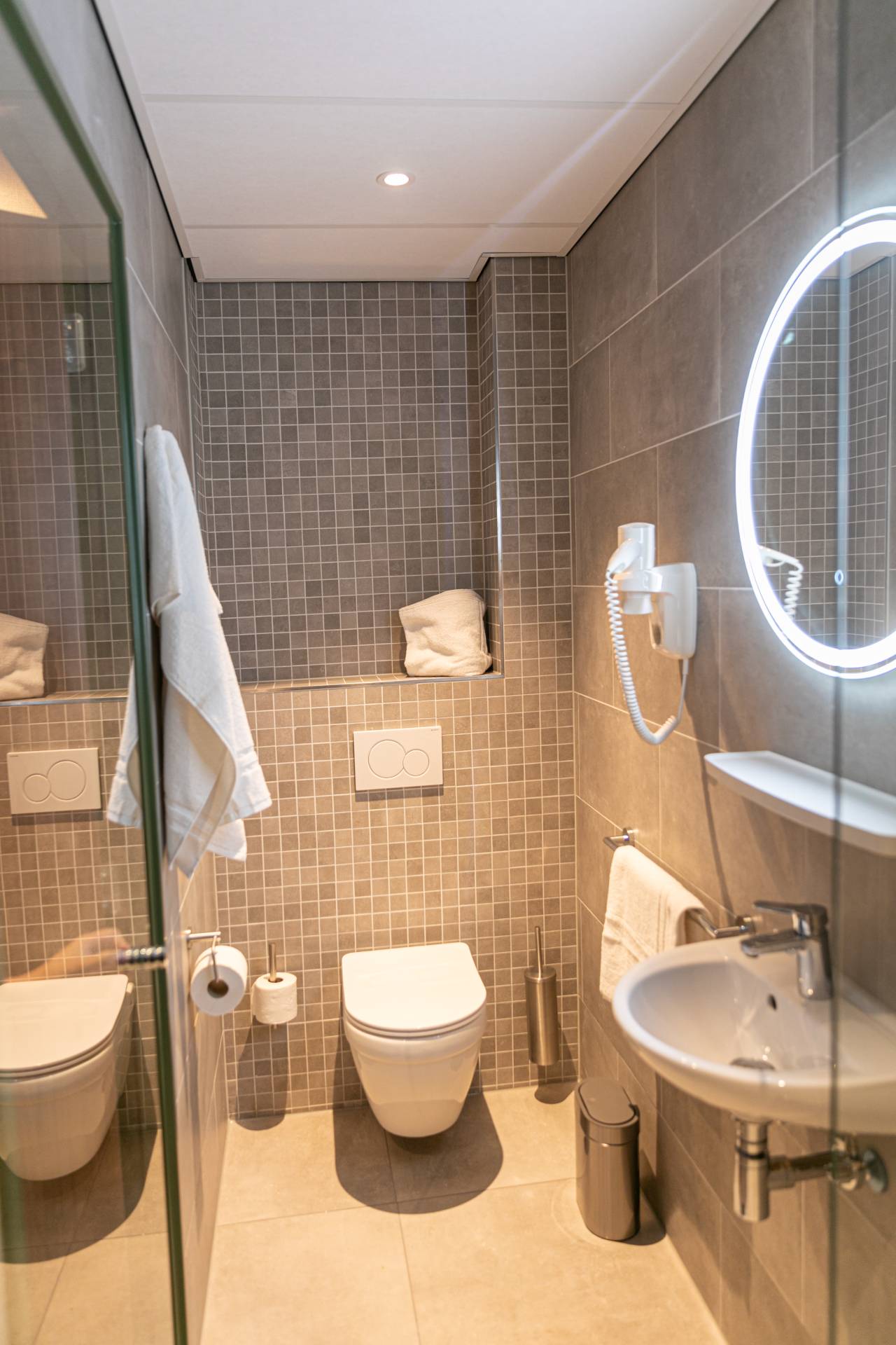 Grote kamer met twee bedden - toilet